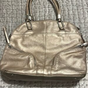 B Makowski metallic light rose gold purse 16” wide x 12” tall - pre-owned